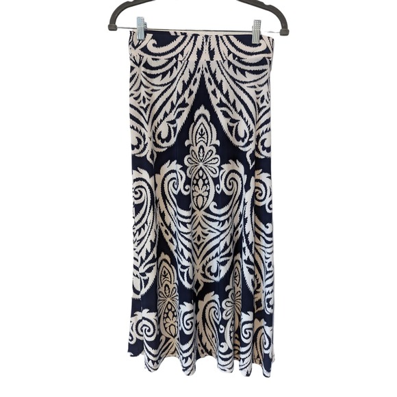 INC International Concepts Dresses & Skirts - INC International Concepts Flowy Navy and White Midi Skirt